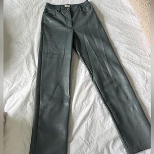 Aritzia Wilfred Melina Grey Leather Pants
